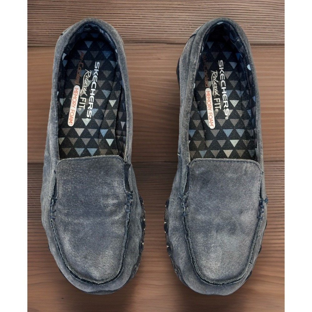 Sketchers Womens 6.5 Blue RELAXED FIT Air Cooled Memory Foam Slip-on Loafer Shoe